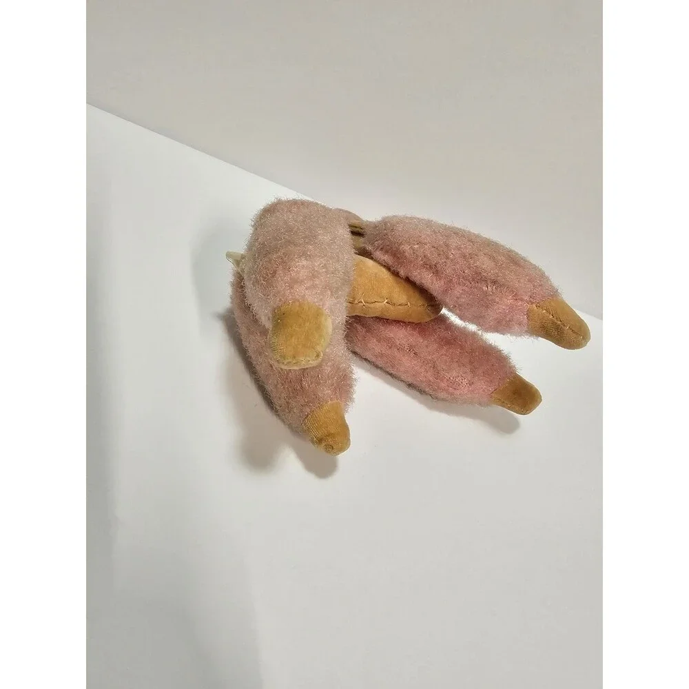 Vintage Pink Poodle Plush Standing Dog Toy Mid Century Carnival Prize Style